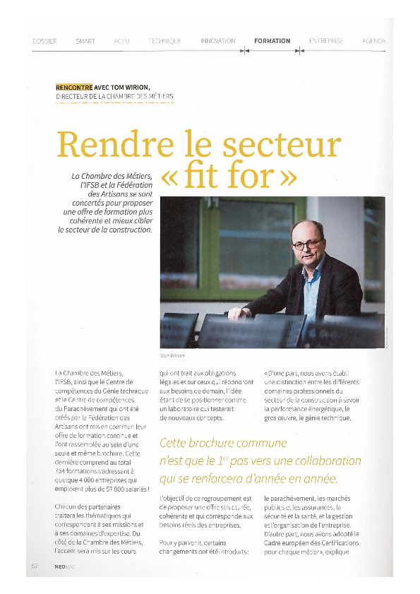 Dossier "Formation" dans NEOMAG